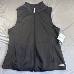 Med Couture Women's Black Full zip performance vest size L NWT